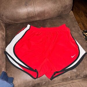 Nike Women's Red and Black Athletic Shorts